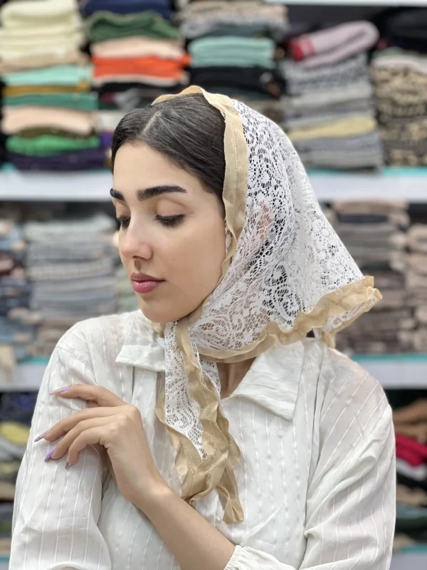 مینی اسکارف سه گوش نواردوزی کد 1001 - Image 4