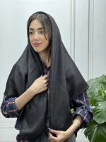 روسری مشکی ژاکارد لمه کد 7009 - Image 6
