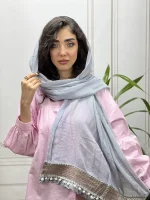 شال وارداتی حصیری دستک قلاب بافی کد 4093 - Image 3