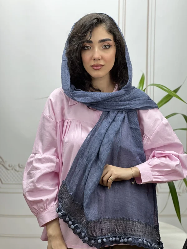 شال وارداتی حصیری دستک قلاب بافی کد 4093 - Image 6