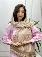 شال وارداتی حصیری دستک قلاب بافی کد 4093 - Image 5