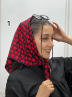 مینی اسکارف مشکی و قرمز کد 1023 - Image 2