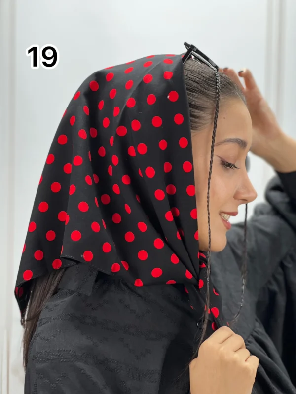 مینی اسکارف مشکی و قرمز کد 1023 - Image 20