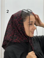 مینی اسکارف مشکی و قرمز کد 1023 - Image 3