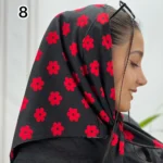 مینی اسکارف مشکی و قرمز کد 1023