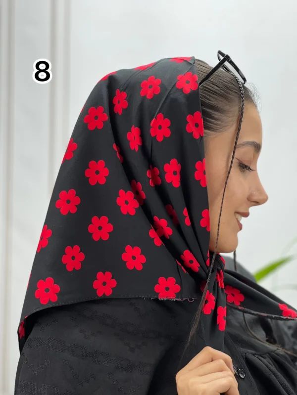 مینی اسکارف مشکی و قرمز کد 1023 - Image 9