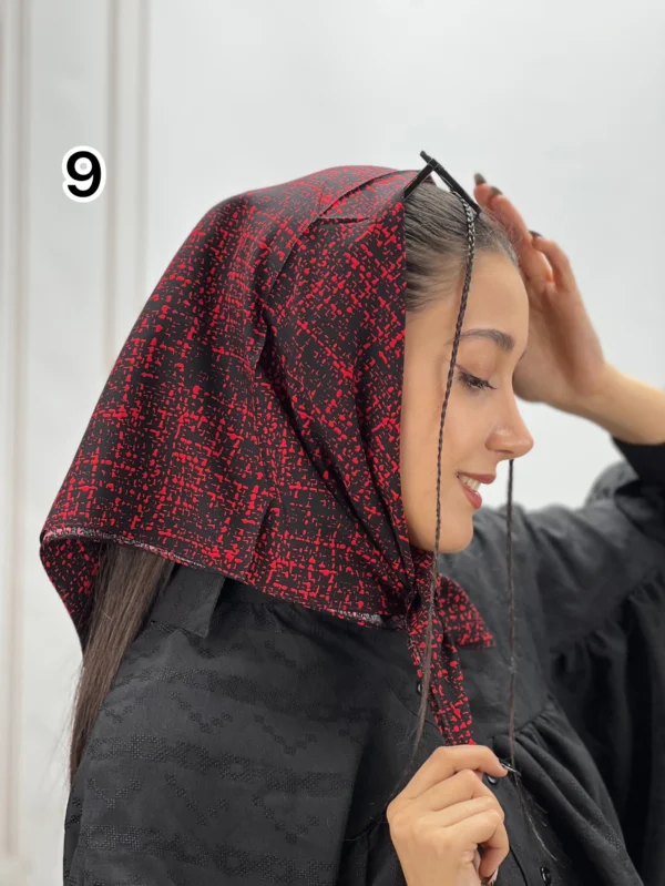 مینی اسکارف مشکی و قرمز کد 1023 - Image 10