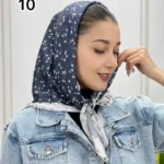 مینی اسکارف میکس سورمه ای کد 1025