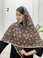 روسری برشکا میکس قهوه ای و موکا کد 7034