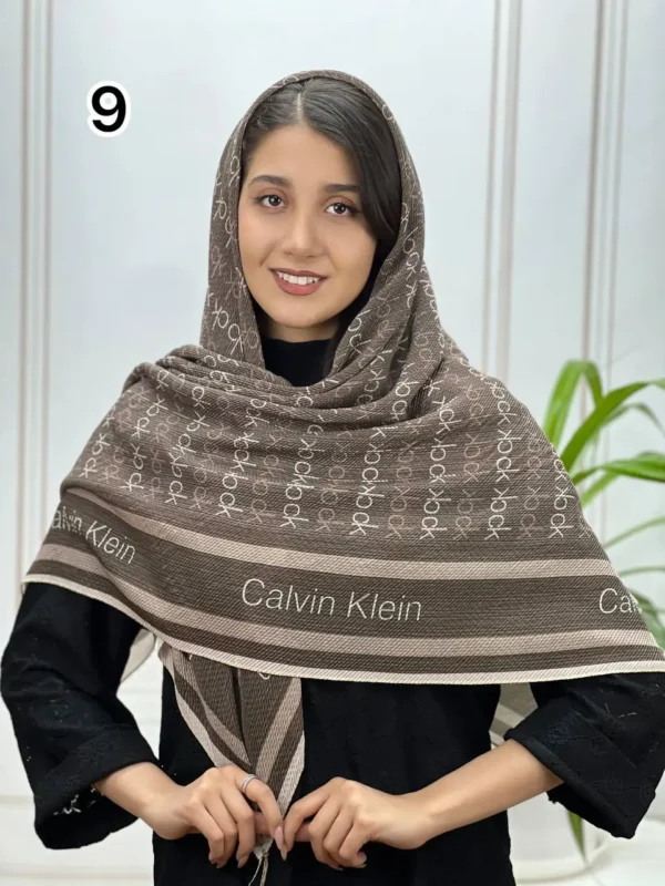 روسری برشکا میکس قهوه ای و موکا کد 7034 - Image 10
