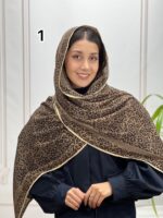 شال پلیسه میکس قهوه ای کد 4217 - Image 2