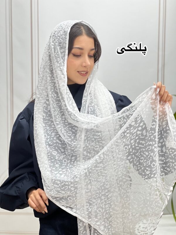 شال توری میکس سفید وارداتی کد 4221 - Image 6