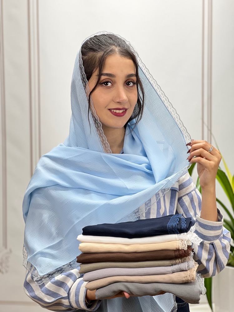 اصلی شال نخی درختی دور دانتل کد 4231 - Image 1