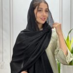 شال پلیسه مشکی شاین کد 4232