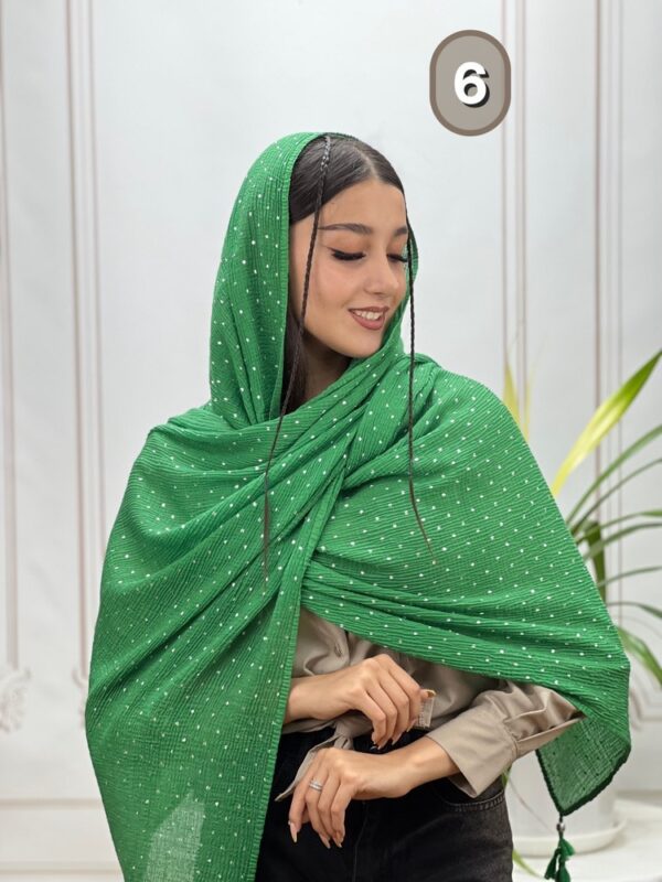شال برشکا وارداتی سبز زارا کد 4251 - Image 7