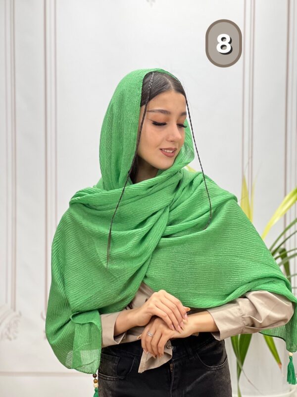 شال برشکا وارداتی سبز زارا کد 4251 - Image 9