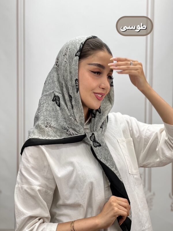 روسری نخ پنبه پروانه کد 7040 - Image 2