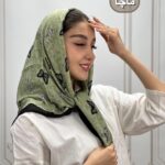 روسری نخ پنبه پروانه کد 7040