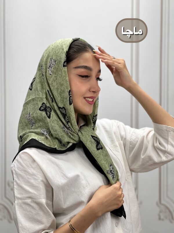 روسری نخ پنبه پروانه کد 7040 - Image 4