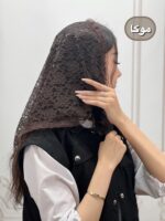 مینی اسکارف  سه گوش گیپوری دور دانتل کد 1048 - Image 4