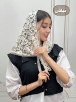مینی اسکارف  سه گوش گیپوری دور دانتل کد 1048 - Image 3