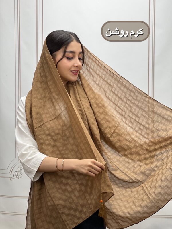 شال پلیسه مربعی وارداتی کد 4259 - Image 2