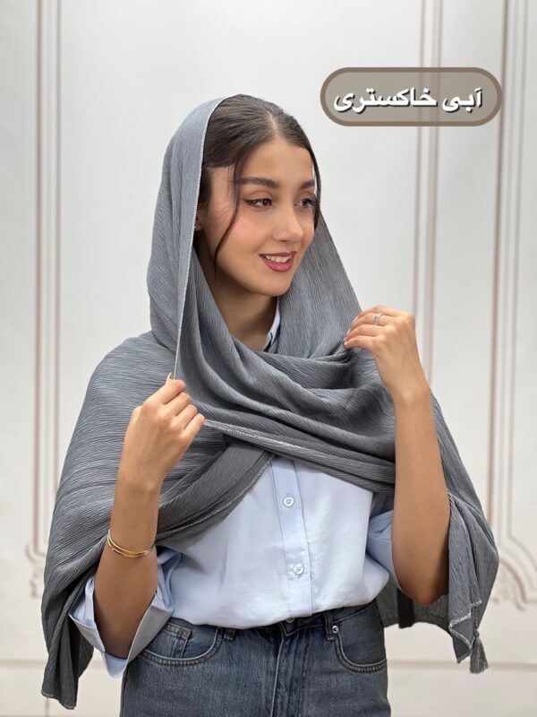شال پلیسه برشکا دور لمه منگوله دار کد 4283 - Image 20