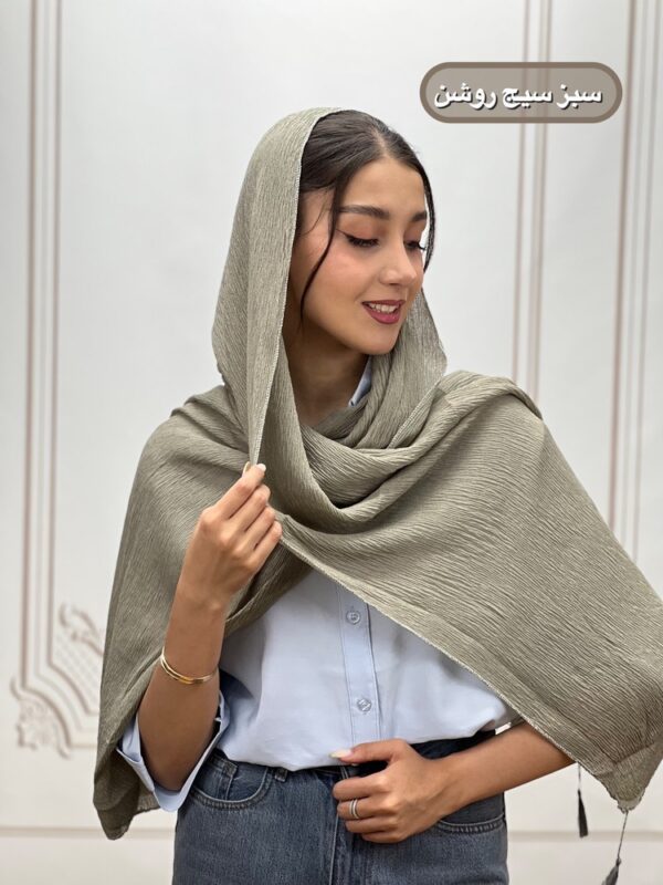 شال پلیسه برشکا دور لمه منگوله دار کد 4283 - Image 15