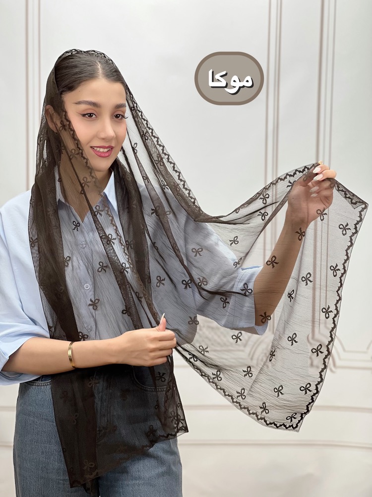 موکا شال توری پاپیون دور دانتل کد 4288 - Image 1