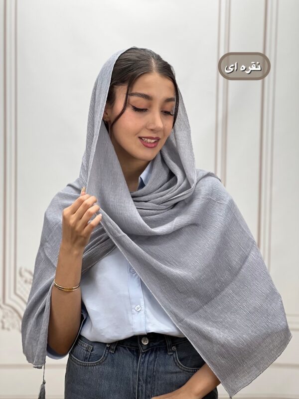شال پلیسه برشکا دور لمه منگوله دار کد 4283 - Image 6